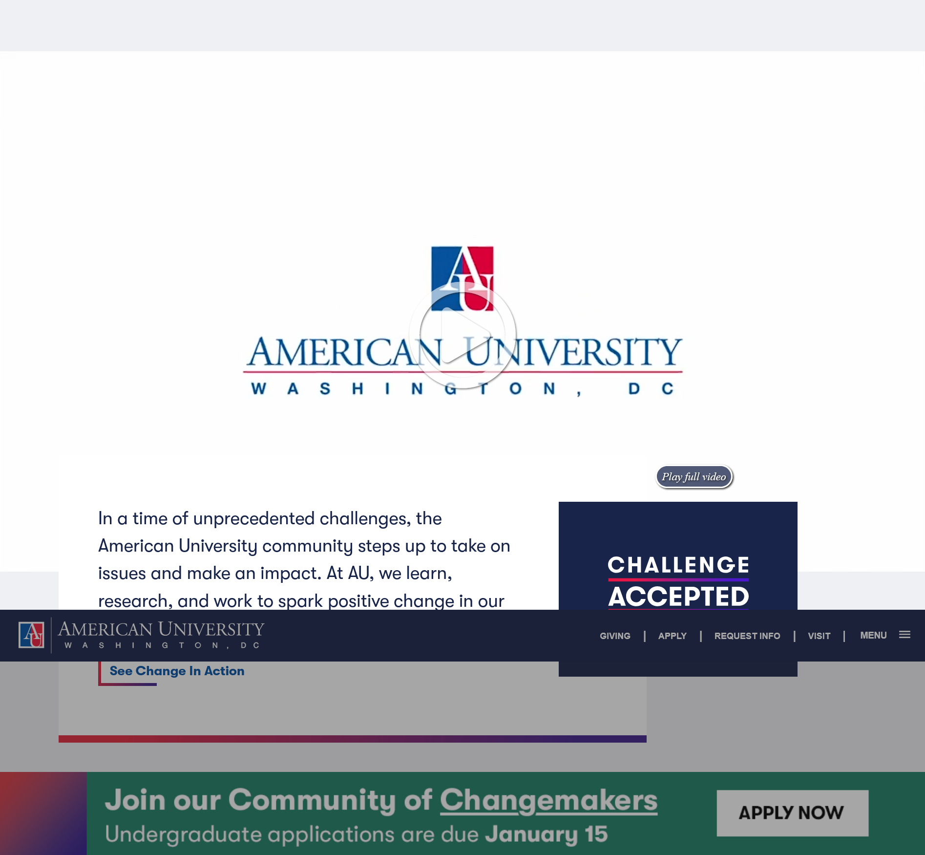 American University Emerging Global Leader Scholarship 2024-2025