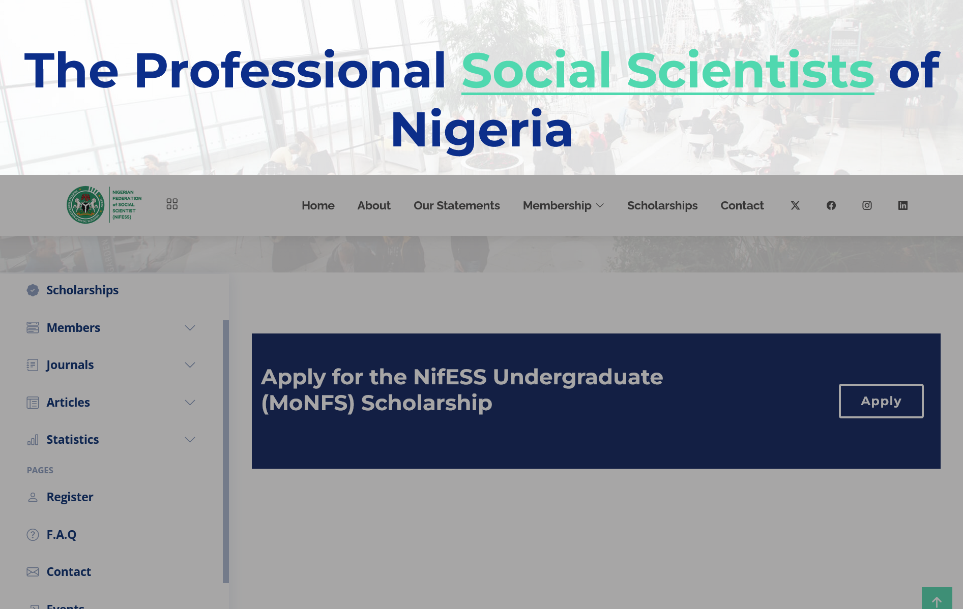NIFESS Undergraduate Scholarship - Nigerian University Students 2023/2024