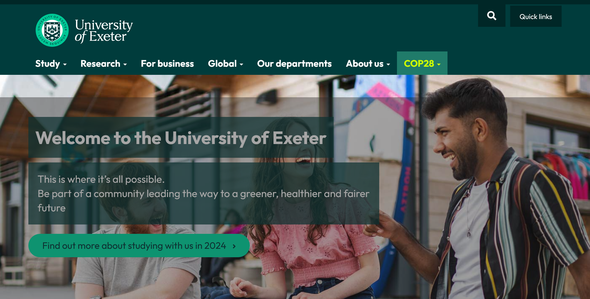 University of Exeter Global Excellence Scholarships in UK 2024/25
