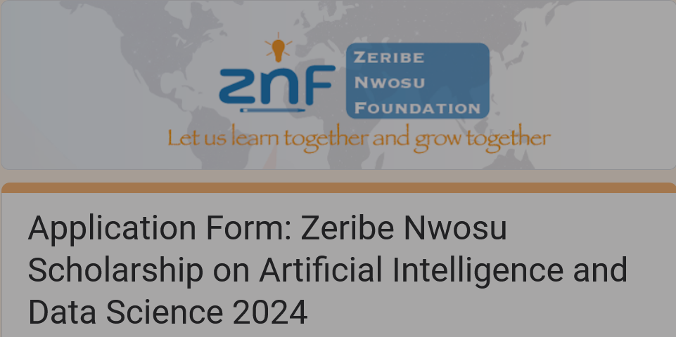 ZNF AI & Data Science Scholarship - Nigerian Students 2024