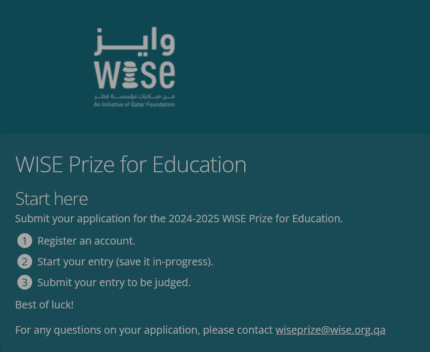 WISE Prize for Education 2024 - Apply Now