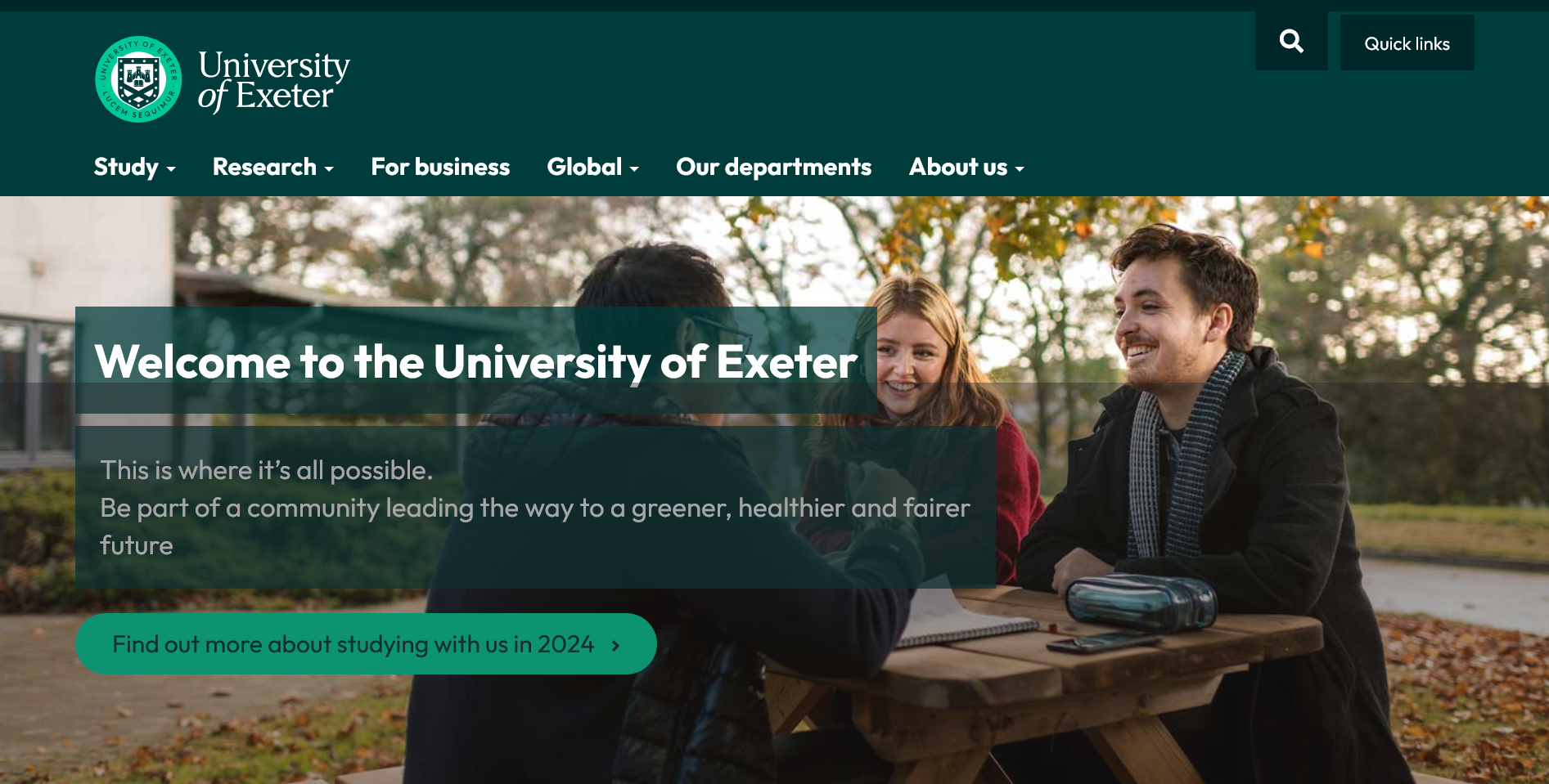 University of Exeter Scholarships and funding for Taught Masters and Research Program