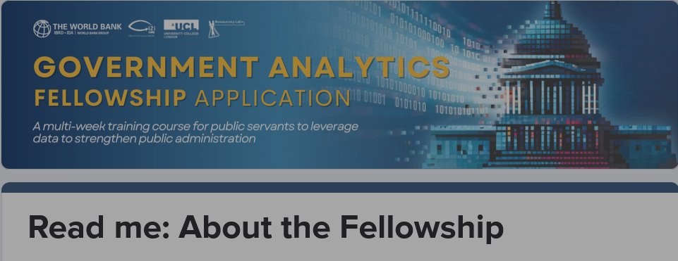 World Bank Government Analytics Fellowship Program 2024