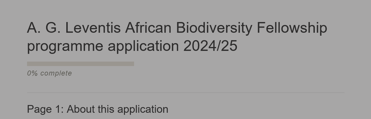 A. G. Leventis African Biodiversity Fellowship Program 2024
