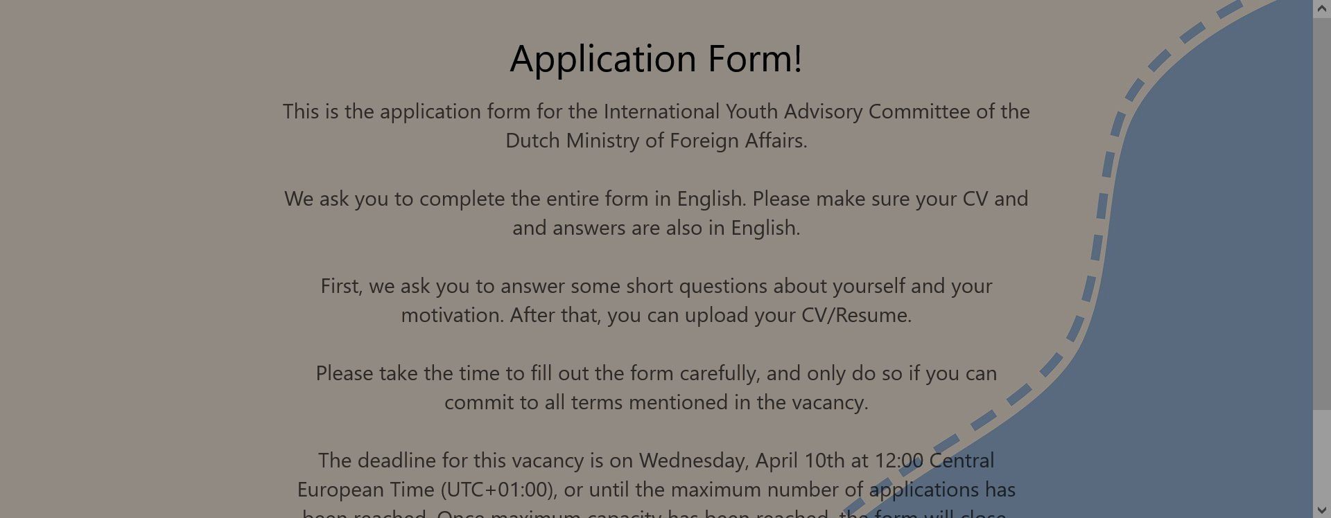 Dutch Ministry of Foreign Affairs 2024 International Youth Advisory Committee (YAC) Program For Young People