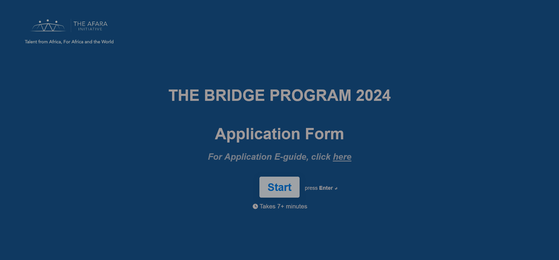Afara Initiative Bridge Fellowship Program 2024