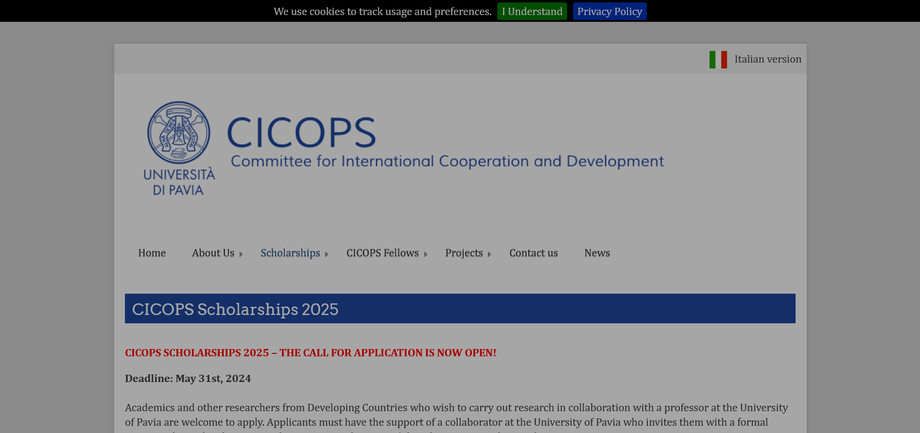 Committee for International Cooperation and Development (CICOPS) 2025 Academics and Research Scholarships