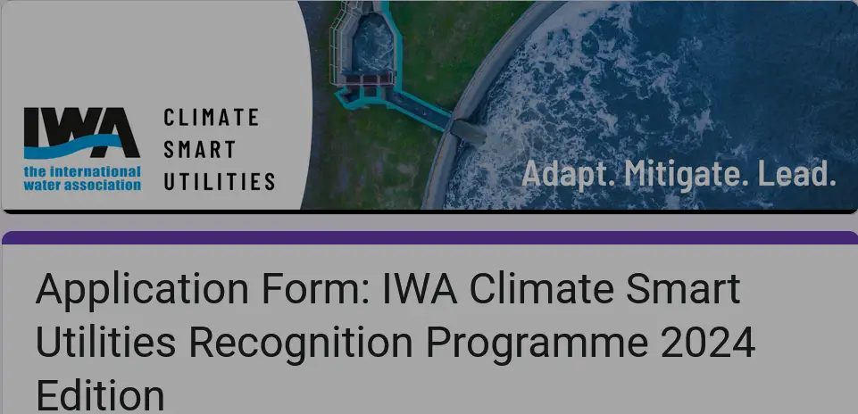 2024 IWA Climate Smart Utilities Recognition Program