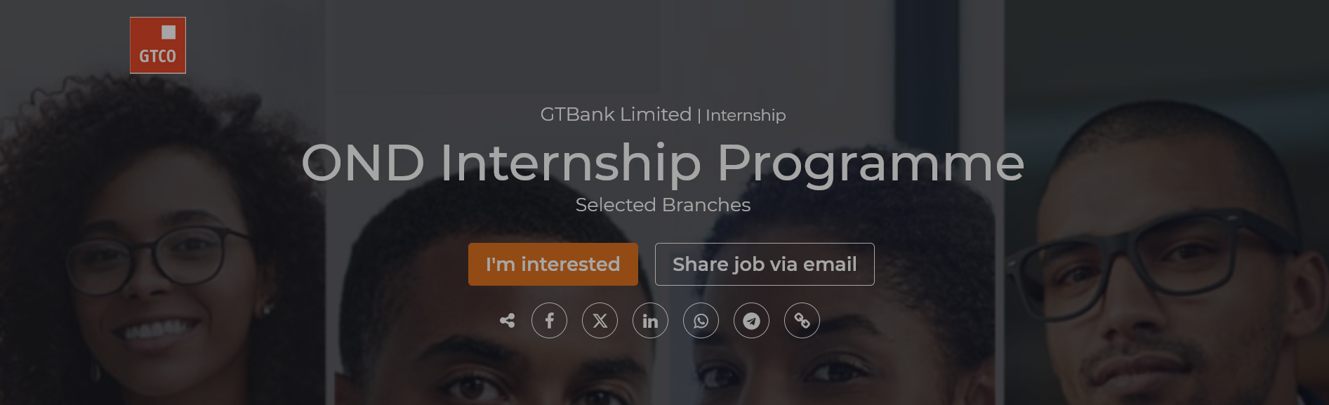 Guaranty Trust Bank (GTBank) 2024 OND Internship Program