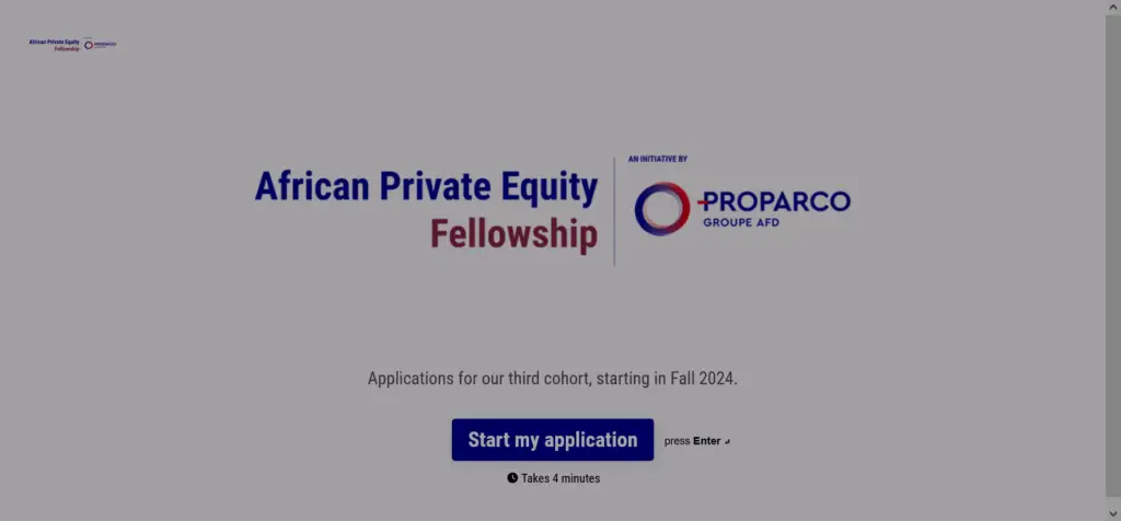 2024 African Private Equity Fellowship Program by Proparco